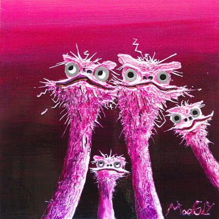 Peinture Vendangeablus par Moogly | Tableau Art Singulier Acrylique, Pigments, Résine Animaux