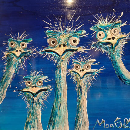 Gemälde Tourniqus von Moogly | Gemälde Art brut Acryl, Harz, Pigmente Tiere