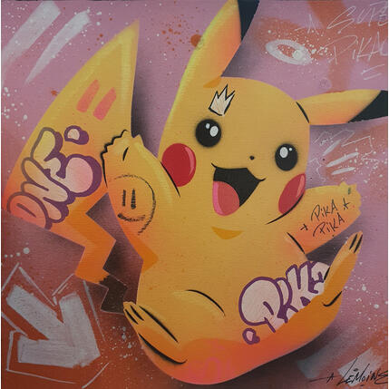 Painting Pink Pika by Lemoine Mael | Painting