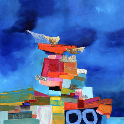 Peinture La nuit commence-2 par Lau Blou | Tableau