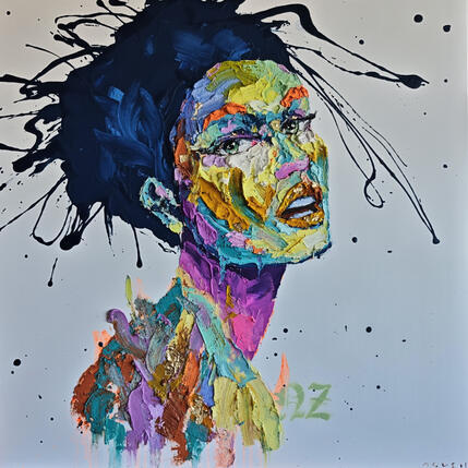 Peinture Blue jean par Agusil | Tableau  Portraits