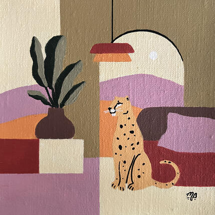 Painting Pink mountain by Birsak Mariah | Painting Figurative Acrylic