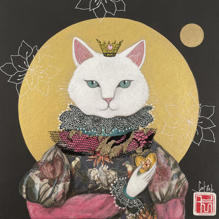 Gemälde SUZANE von Rebeyre Catherine | Gemälde Naive Kunst Acryl Pop-Ikonen