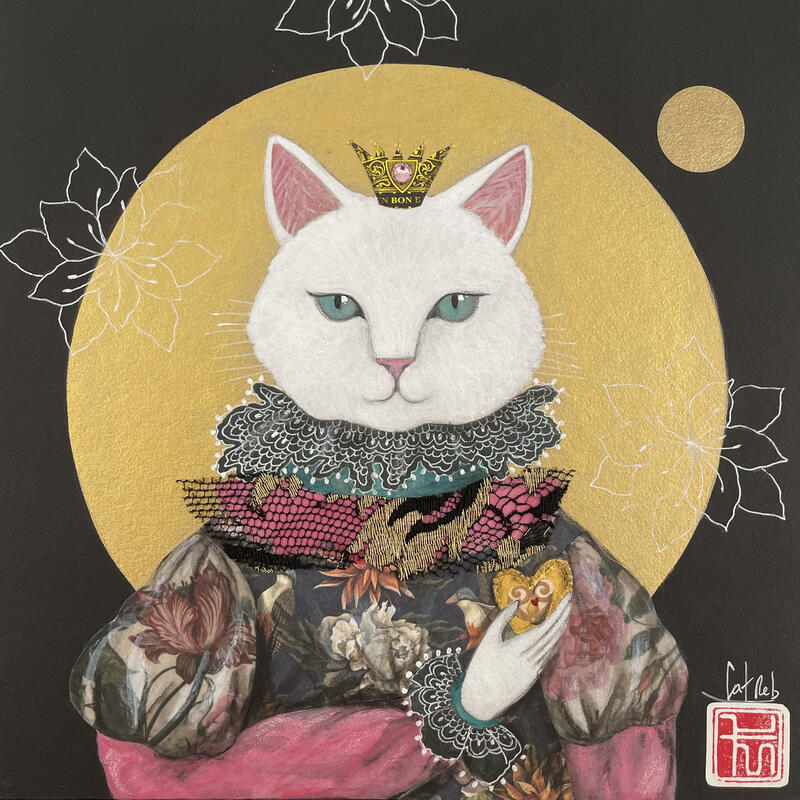 Gemälde SUZANE von Rebeyre Catherine | Gemälde Naive Kunst Acryl