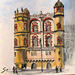 Painting CHÂTEAU by Mestres Sergi | Painting Figurative Architecture Watercolor Acrylic