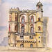 Painting CHÂTEAU by Mestres Sergi | Painting Figurative Architecture Watercolor Acrylic