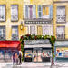 Painting PASTISSERIE by Mestres Sergi | Painting Figurative Architecture Watercolor Acrylic