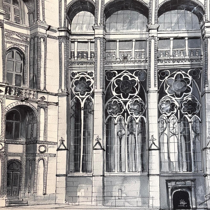 Painting ARCHÉOLOGIE by Mestres Sergi | Painting Figurative Architecture Graffiti Acrylic
