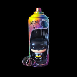Sculpture CAT1-BOMBE-PEINTURE No Name 105-21550-20260723-2 by Rocky Chaplin | Sculpture Street art Acrylic, Recycled objects Child, Cinema, Pop icons