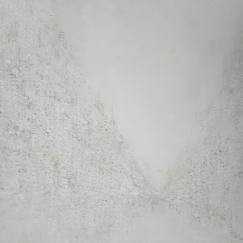 Painting Poésie blanche by Levesque Emmanuelle | Painting Oil