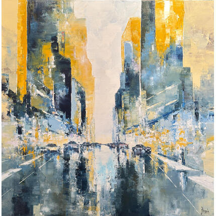 Gemälde Traffic in New York von Dessein Pierre | Gemälde Figurativ Öl