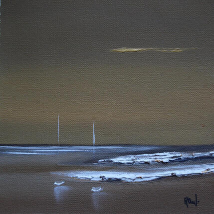 Painting Evasion 100 by Roussel Marie-Ange et Fanny | Painting Figurative Oil Marine, Minimalist