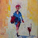 Peinture Vaig a casau par Tomàs | Tableau Impressionnisme Portraits Huile