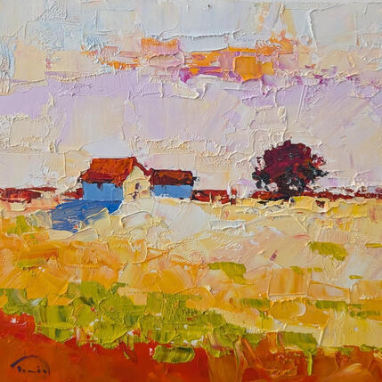 Peinture El prat carabassa par Tomàs | Tableau Impressionnisme Huile Paysages