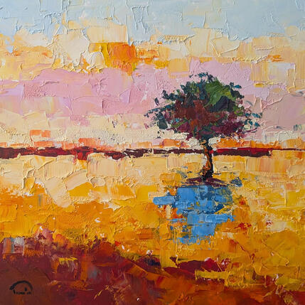 Peinture L'arbre par Tomàs | Tableau Impressionnisme Huile Paysages