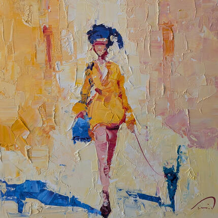 Peinture El gat verd par Tomàs | Tableau Impressionnisme Huile Portraits