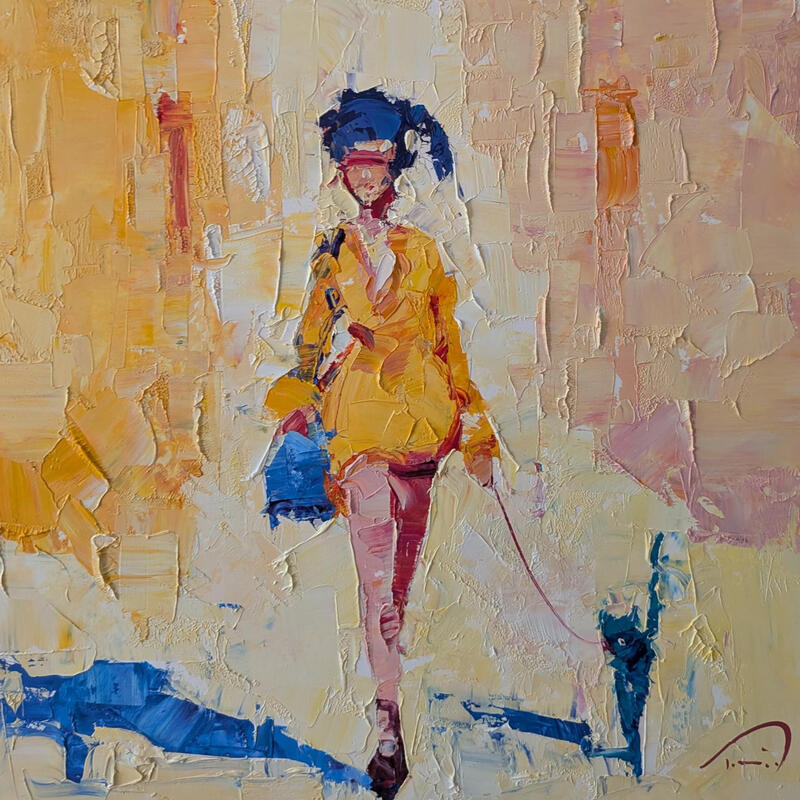 Peinture El gat verd par Tomàs | Tableau Impressionnisme Portraits Huile