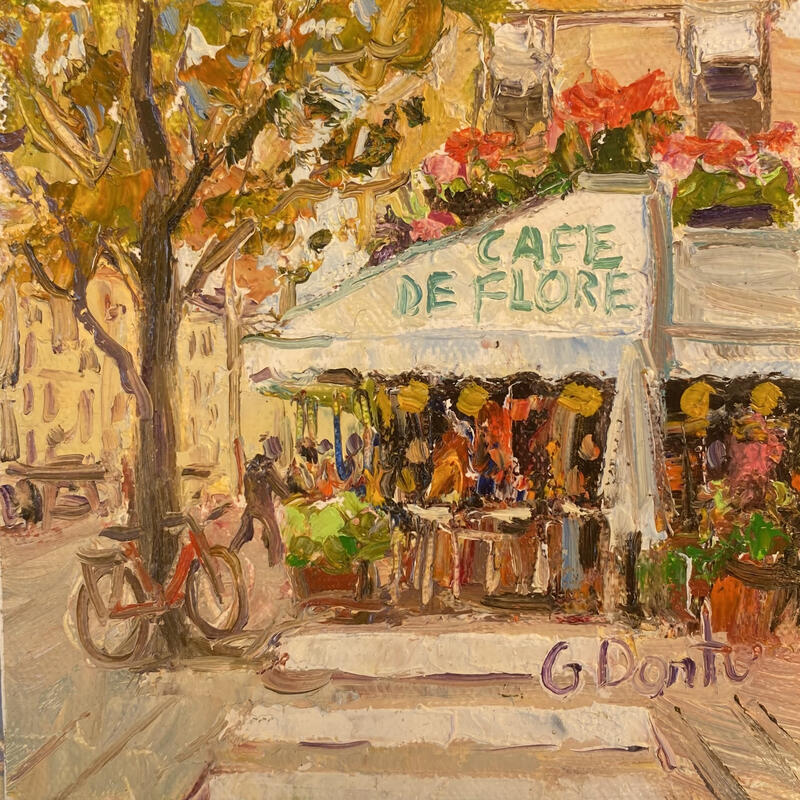 Peinture Shakespeare and co par Dontu Grigore | Tableau Figuratif Urbain Huile