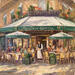 Painting Le Café les deux magots by Dontu Grigore | Painting Figurative Urban Oil