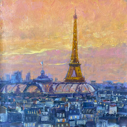Painting La tour au coucher su soleil by Dontu Grigore | Painting