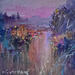 Painting Pink twilight by Petras Ivica | Painting Figurative Landscapes Oil