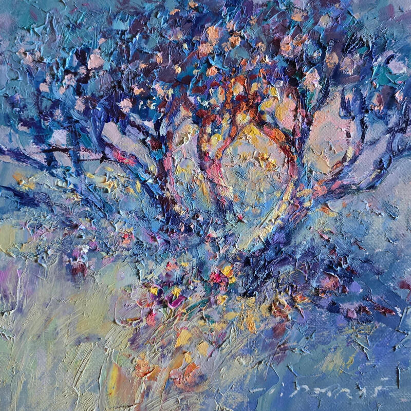 Painting Flower kingdom by Petras Ivica | Painting Figurative Landscapes Oil