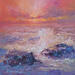 Painting Embrace of the sea by Petras Ivica | Painting Figurative Landscapes Oil