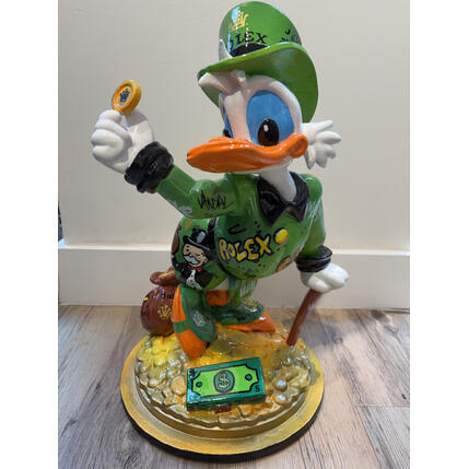 Sculpture Picsou love Rolex by So Moon | Sculpture