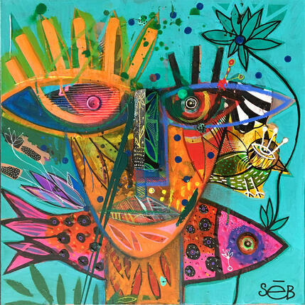 Peinture Pakaya par Seb | Tableau Art Singulier Acrylique