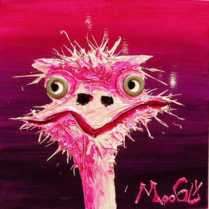 Gemälde Envoutus von Moogly | Gemälde Art brut Acryl, Harz, Pigmente Pop-Ikonen, Tiere