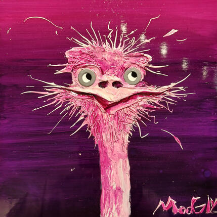 Gemälde Electrostaticus von Moogly | Gemälde Art brut Acryl, Harz, Pigmente Tiere