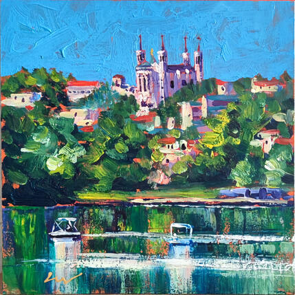Painting Bateaux sur la Saône by Sheremet Ion | Painting