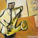 Painting Sax by Signamarcheix Bernard | Painting Naive art Acrylic Ink Pastel
