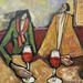 Painting Le bar à vins by Signamarcheix Bernard | Painting Naive art Acrylic Ink Pastel