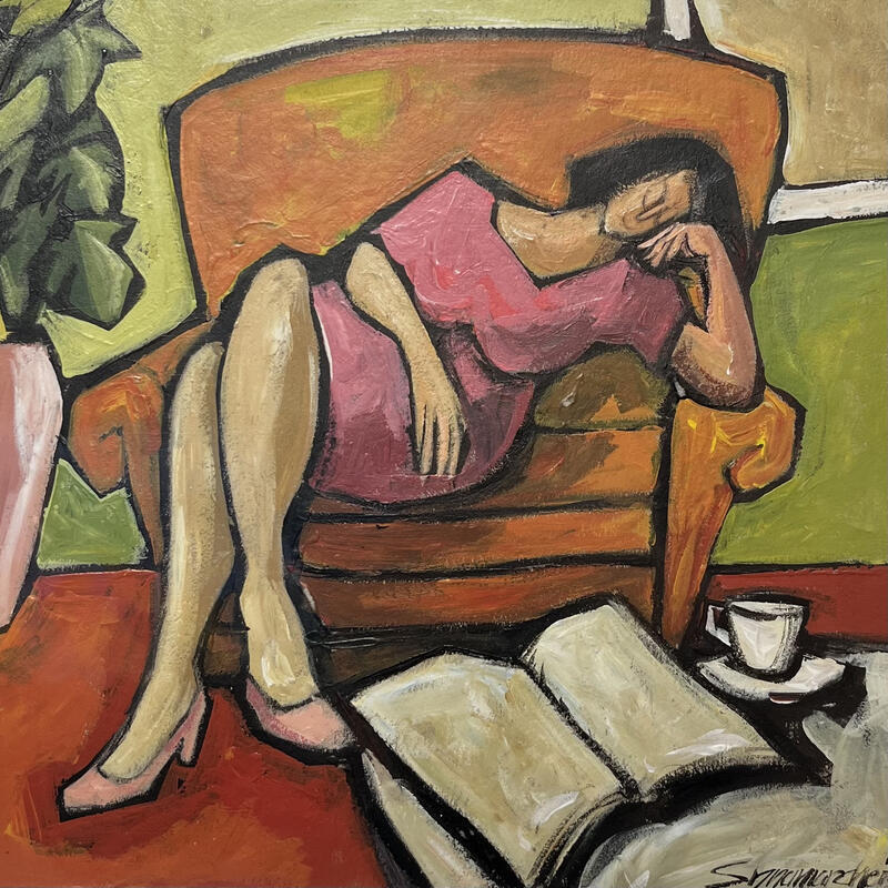 Painting Café goncourt by Signamarcheix Bernard | Painting Naive art Acrylic Ink Pastel