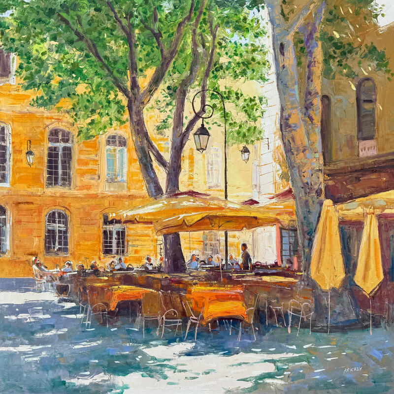 Painting Place de l'Archevêché by Arkady | Painting Figurative Oil