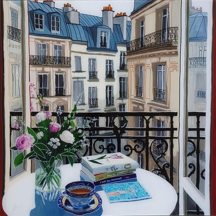 Painting David espérait le retour de la saison des tulipes by Auriol Philippe | Painting Figurative Acrylic, Plexiglass, Posca Still-life, Urban