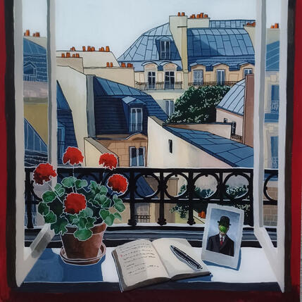 Painting René suivait les indices de Francis by Auriol Philippe | Painting