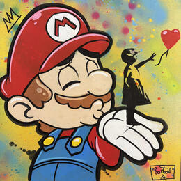 Painting Mario Love Banksy by So Moon | Painting