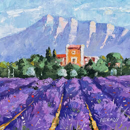 Painting Cabanon dans le champs by Arkady | Painting