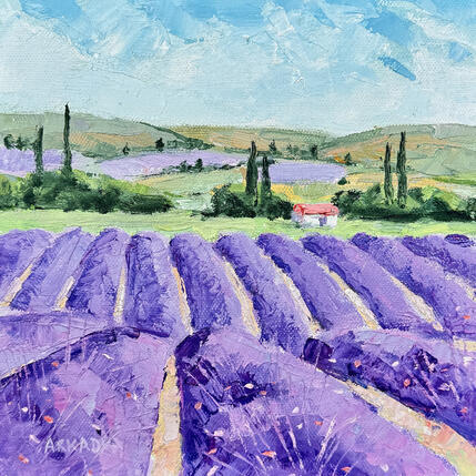 Painting Champ de lavandes by Arkady | Painting