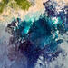 Gemälde Sous la mer von Dupetitpré Roselyne | Gemälde Abstrakt Minimalistisch Acryl Tinte