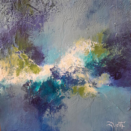 Gemälde Sous la mer von Dupetitpré Roselyne | Gemälde Abstrakt Acryl, Tinte Minimalistisch, Pop-Ikonen
