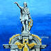 Painting Statue in the Grand Place by Rodriguez Rio Martin | Painting Figurative Urban Oil