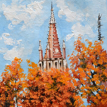 Painting Autumn Day in Bruges by Rodriguez Rio Martin | Painting Figurative Oil Urban