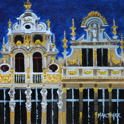 Painting Casas Barrocas Bruselas by Rodriguez Rio Martin | Painting Figurative Oil Pop icons, Urban