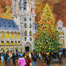 Painting Christmas Tree by Rodriguez Rio Martin | Painting Figurative Urban Oil