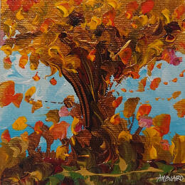 Peinture Arbre de vie en automne  par Amblard Florence | Tableau Impressionnisme Acrylique Nature, Paysages
