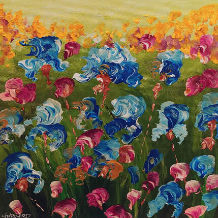 Painting Iris multicolores  by Amblard Florence | Painting Impressionism Acrylic Landscapes, Nature