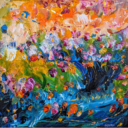 Painting Eclosion by Amblard Florence | Painting Impressionism Acrylic Landscapes, Nature